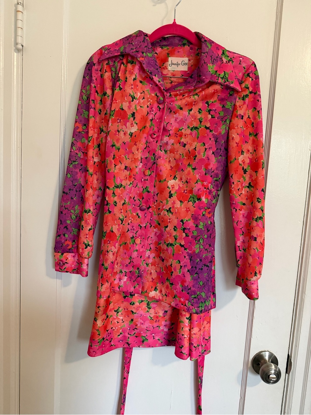 Vintage Jennifer Gee 1960 Dagger Collar Button up work set